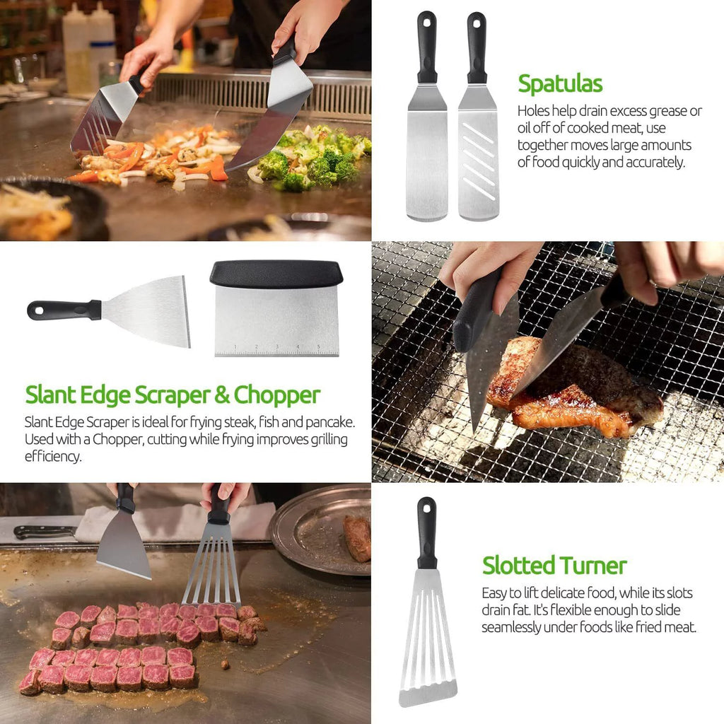 38 Pc Stainless Steel Griddle Accessories Kit with Carry Bag N623