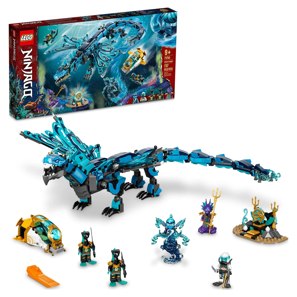 Water Dragon Toy Building Set with 5 Minifigures W4570