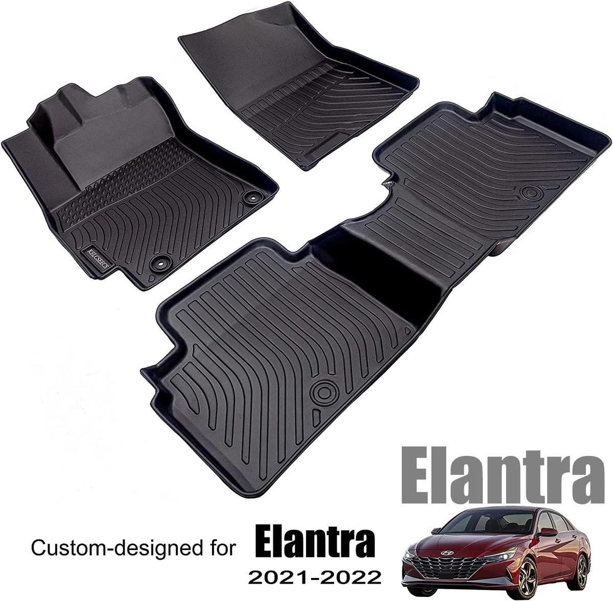 Black TPE Waterproof Car Mats Front & Rear Full Set N274