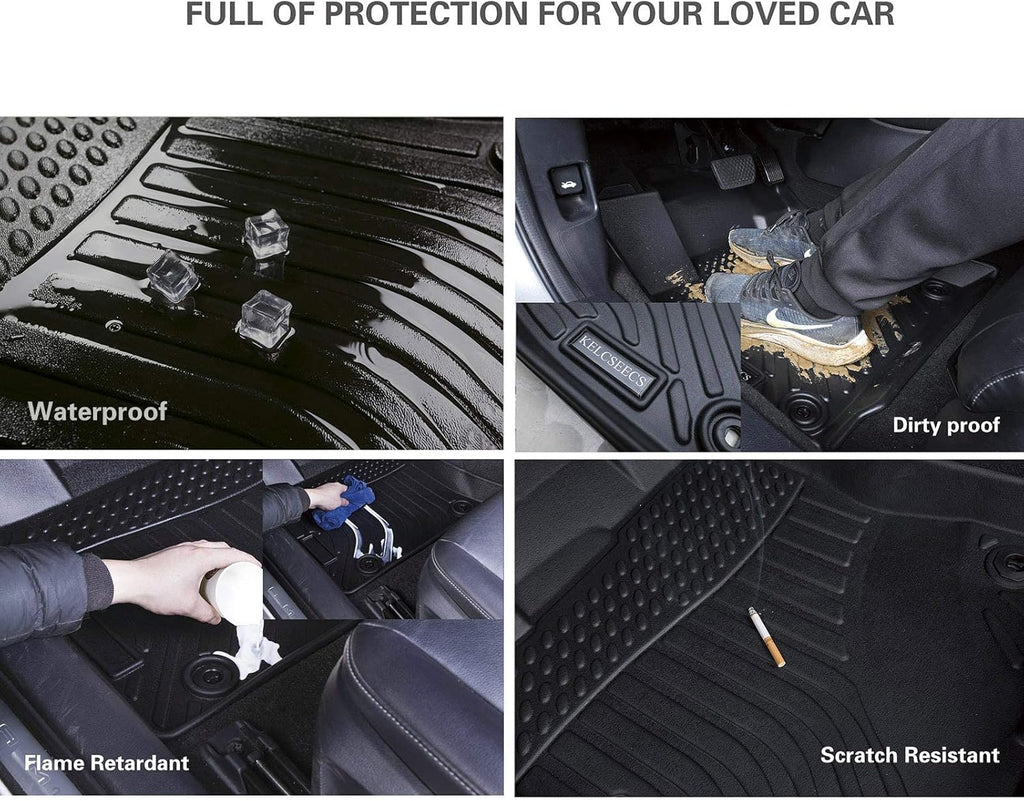 Black TPE Waterproof Car Mats Front & Rear Full Set N274