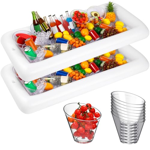 10 Pcs Inflatable Serving Tray and Salad Bowls E483358
