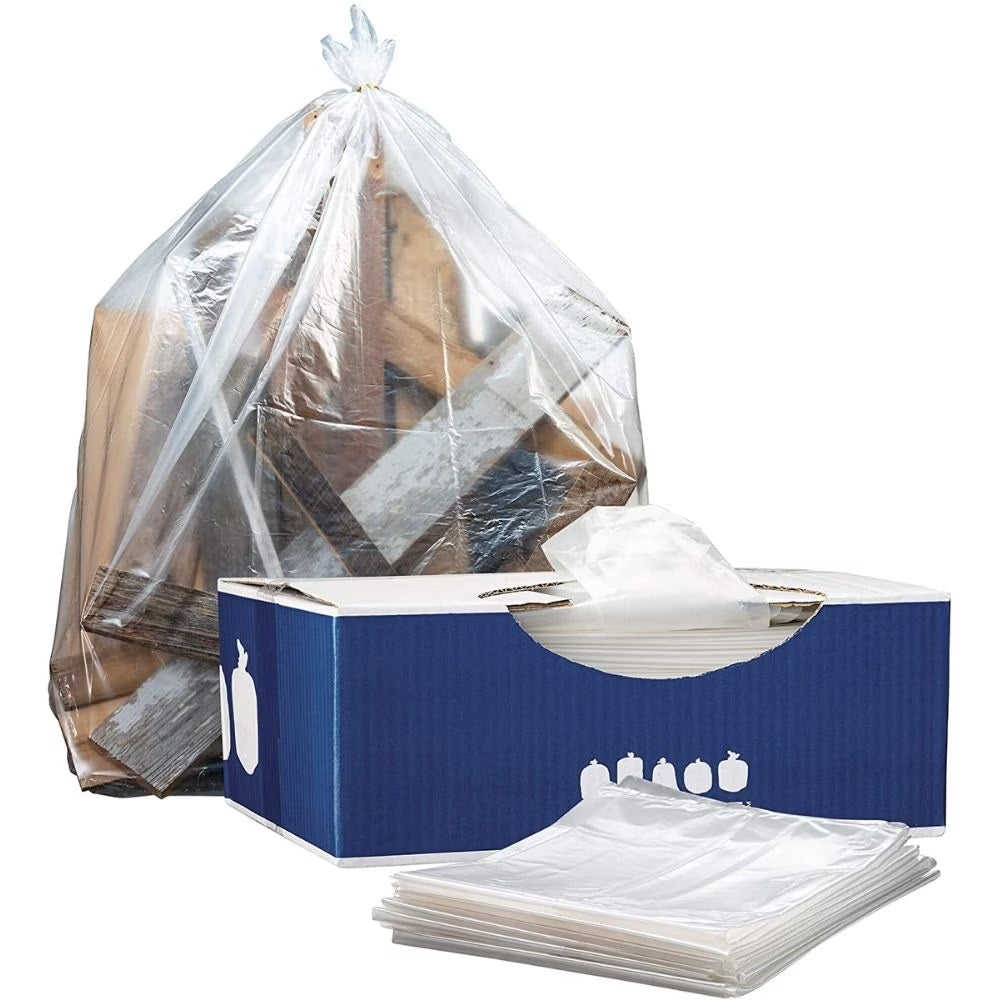 Clear Trash Bags, 55-60 Gallon, Case of 50 O4100
