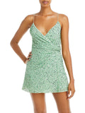 Sequined Mini Wrap Dress V980
