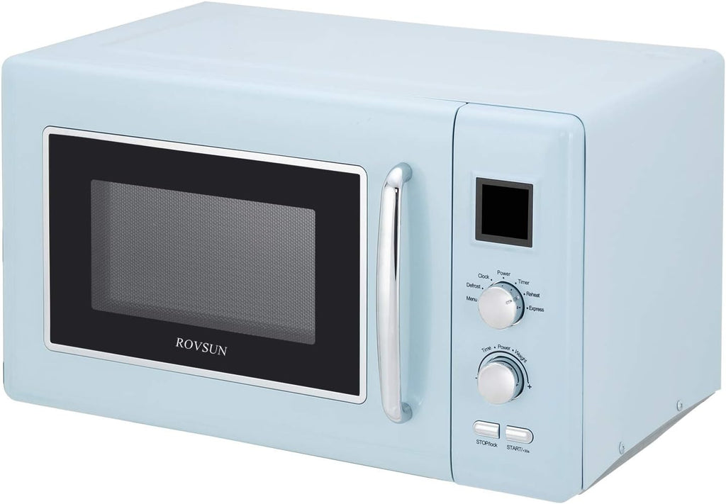 0.9 Cu.ft 900W Retro Countertop Microwave Oven White D7770
