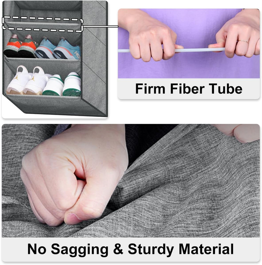 Grey Over The Door Shoe Organizer with Large Deep Pockets Q733645