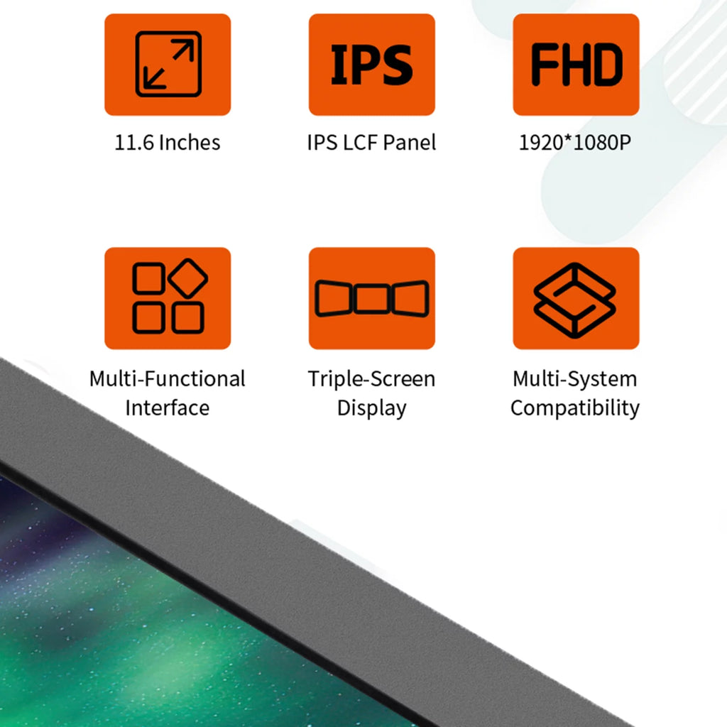 11.6-inch Dual Screen Portable IPS 1080P Monitor O439