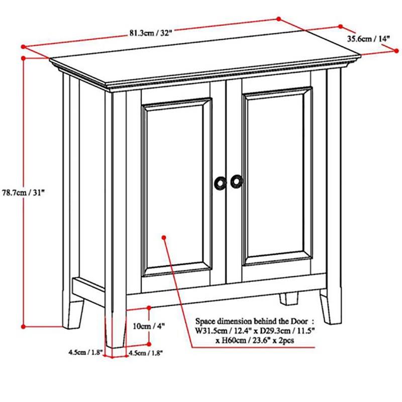 Solid Wood 32 in. Wide Low Storage Cabinet W5250