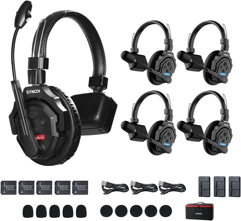 2.4GHz Wireless Headset Intercom System (5PCS) G652