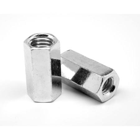 1/4 inch-28 x W3/8 inch x L7/8 inch Hex Rod Coupling Nut Zinc Plated V85616