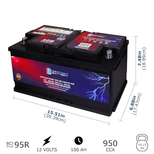 AGM Car Battery 12V 60 AH 680 CCA BCI Group Size 47 C318743