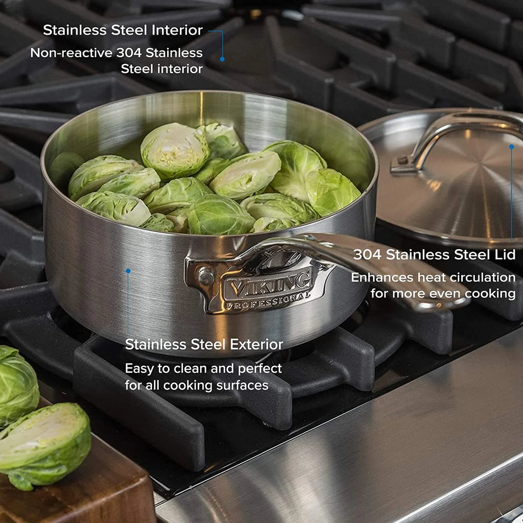 10 Piece 5-Ply Stainless Steel Cookware Set H603291