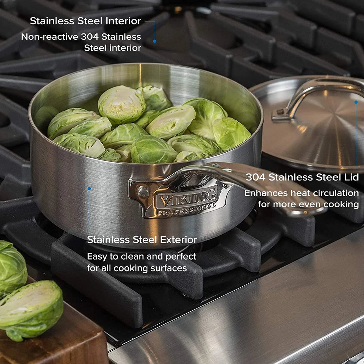 10 Piece 5-Ply Stainless Steel Cookware Set H603291