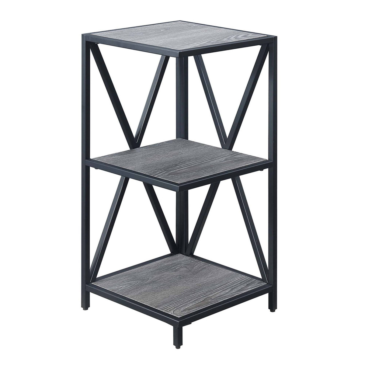 Black 3 Tier Corner Bookcase E441303