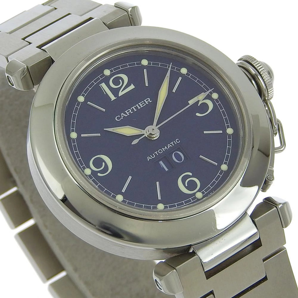 Pre-Owned Stainless Steel Automatic Men's Navy Dial Watch C471
