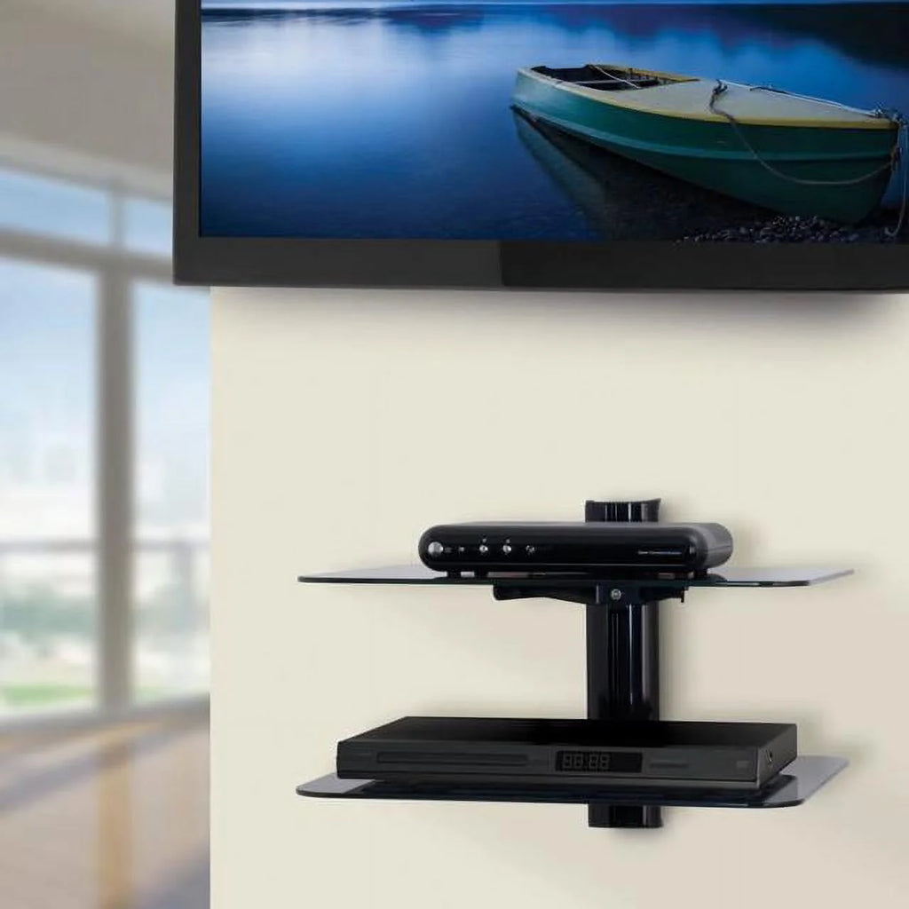 Black AV Wall Shelves 2 Shelves B718491