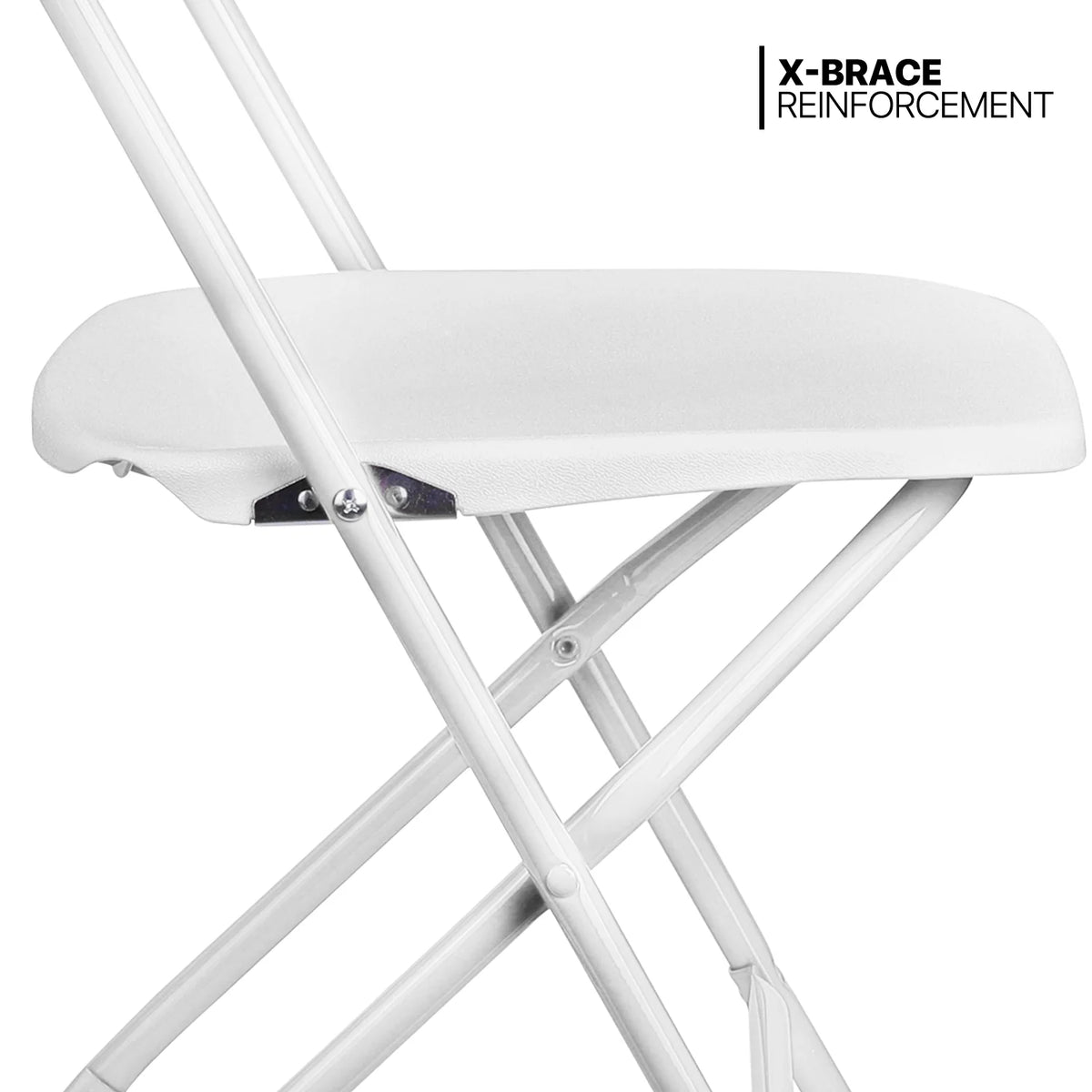 11 Pieces 5 Ft White Bi-Fold Plastic Folding Table Set with 10 Folding Chairs G6623
