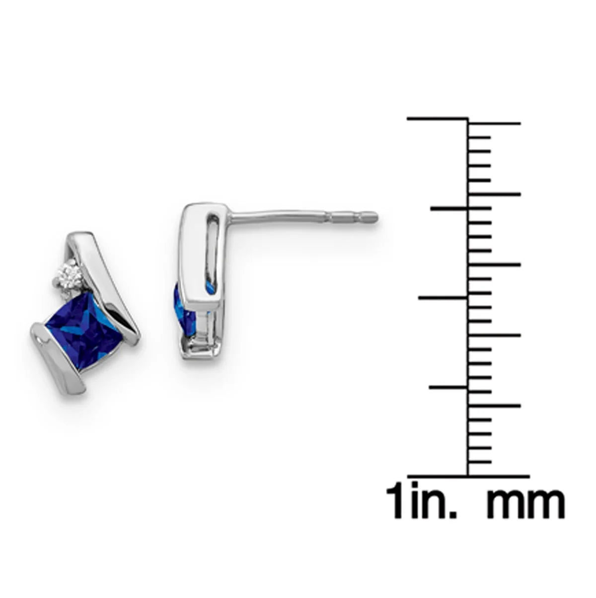 10 Karat White Gold Sapphire & Diamond Earrings Q1313