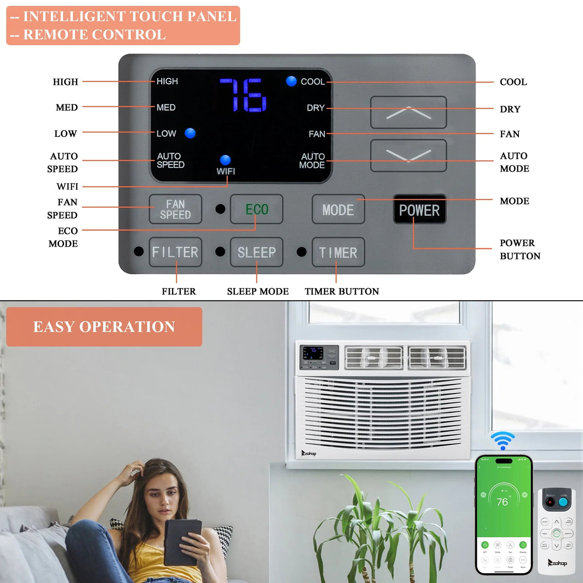 Window Mounted Air Conditioner 10000 BTU White G146