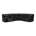 Black Faux Leather Power Recliner Sectional S4816