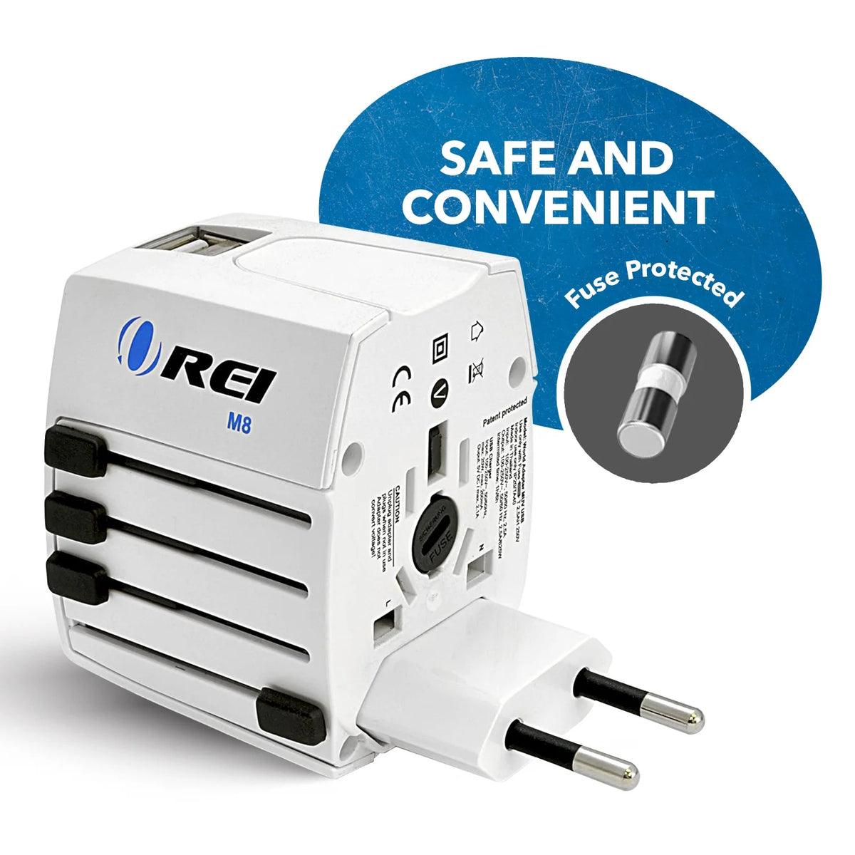 White International Travel Plug Adapter with Dual USB Charger V284461