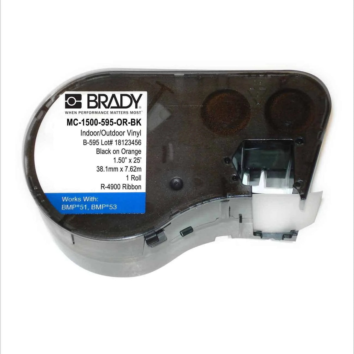 Black/Orange Vinyl Label Cartridge M34753