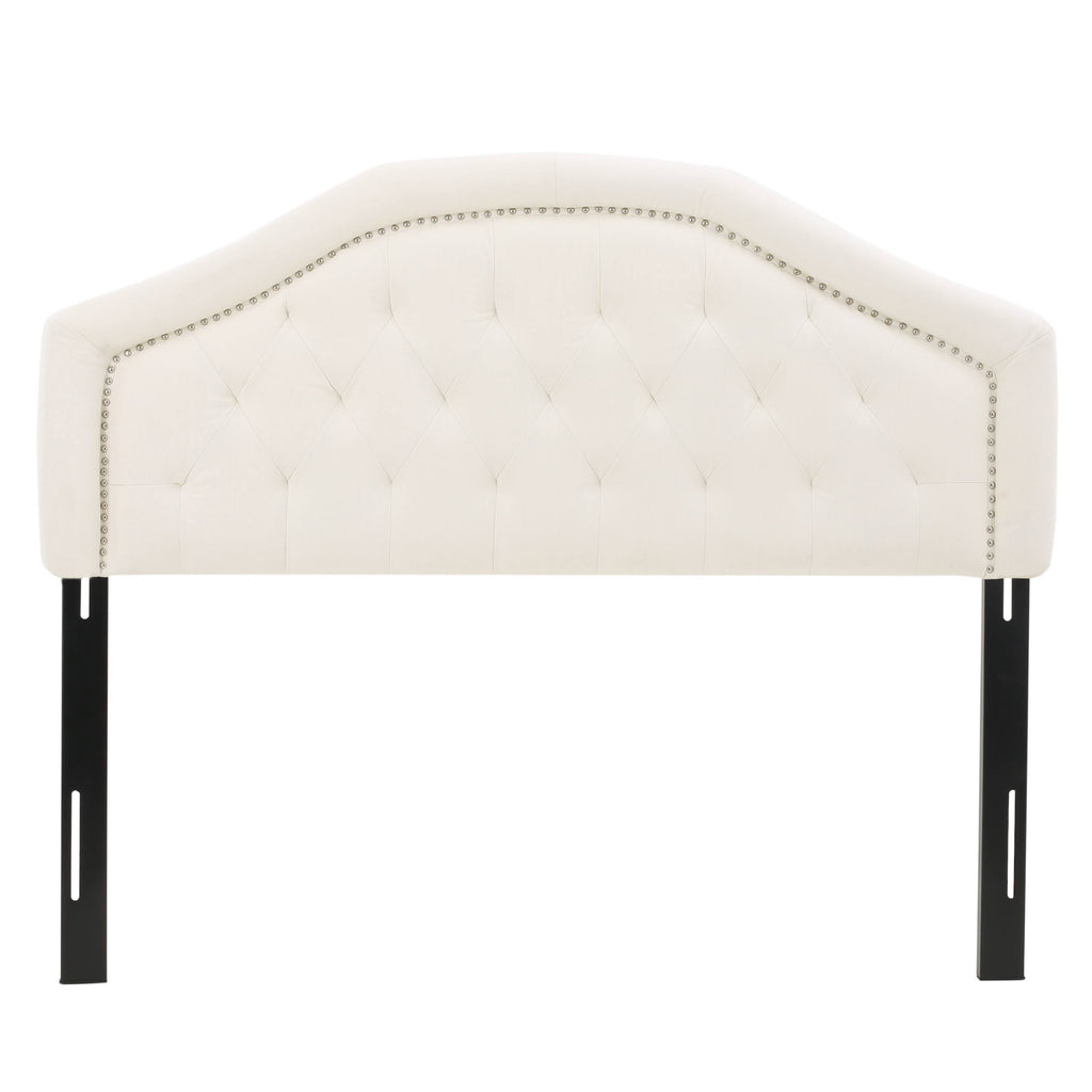 Ivory Fabric Queen/Full Headboard E86767