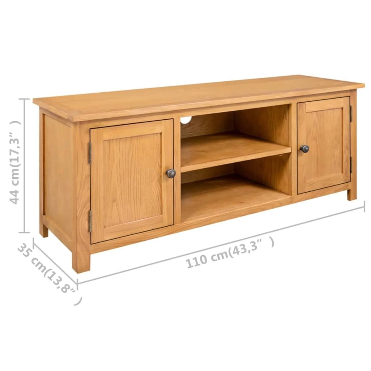 Solid Oak Wood TV Cabinet V417885