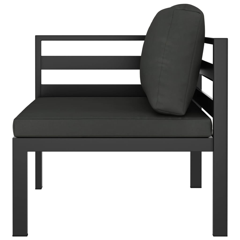 Anthracite Aluminum Sectional Corner Sofa with Cushions A6590
