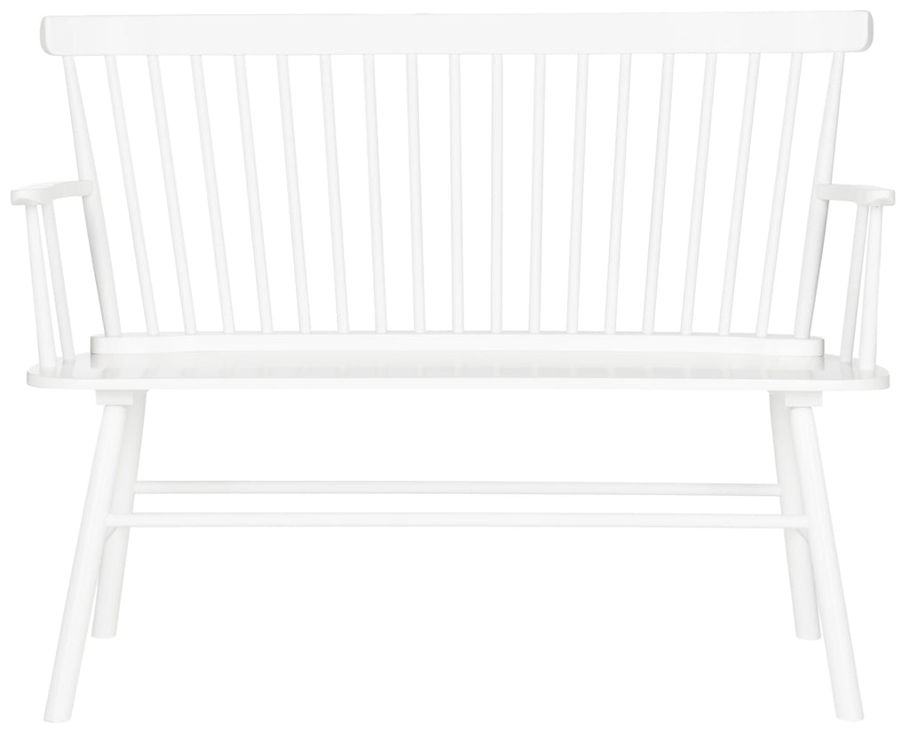 White Spindle back Settee P4928