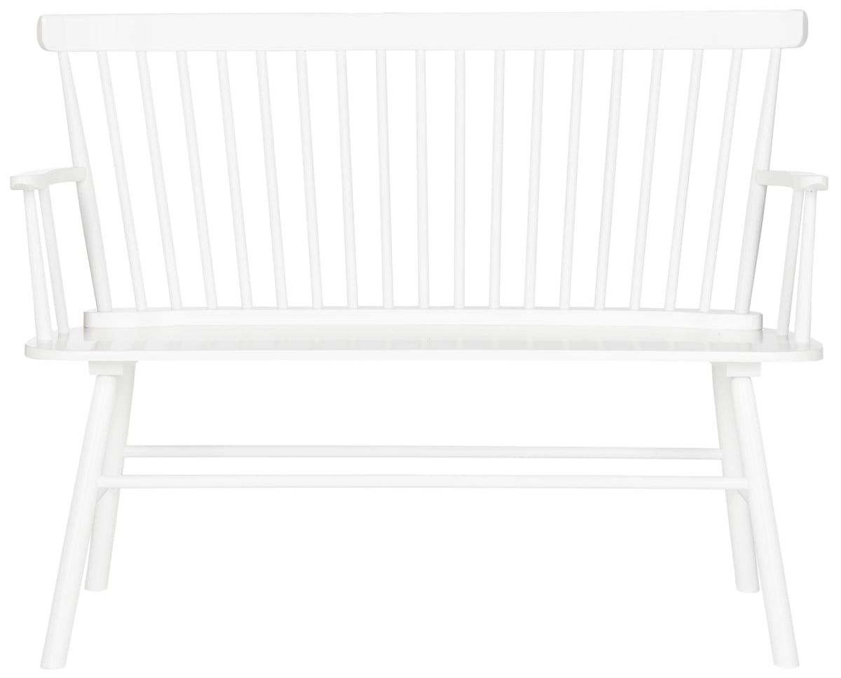 White Spindle back Settee P4928