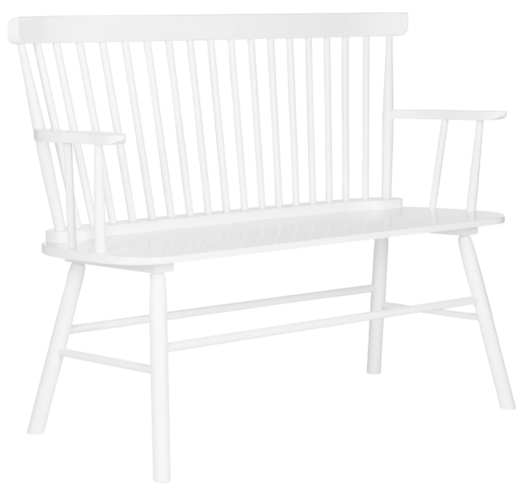 White Spindle back Settee P4928
