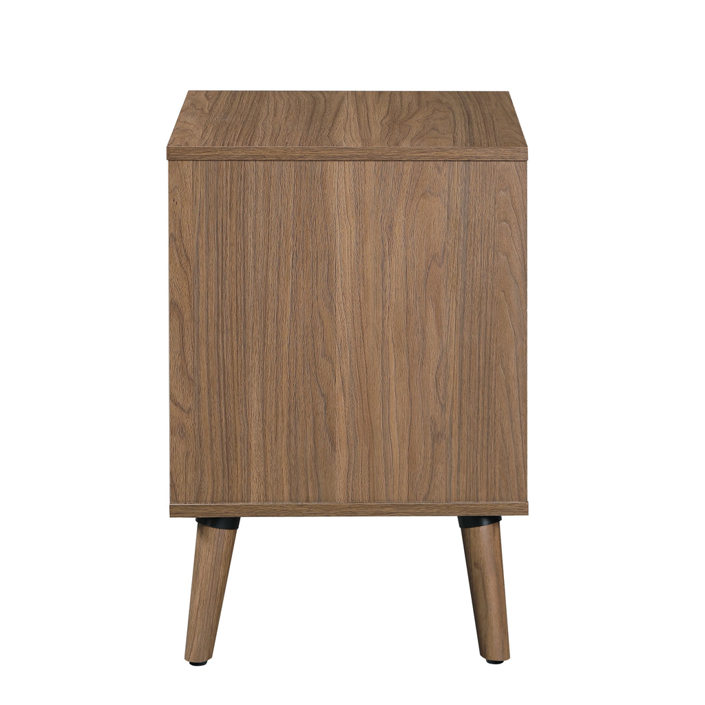 1 Drawer Brown Walnut Nightstand H415