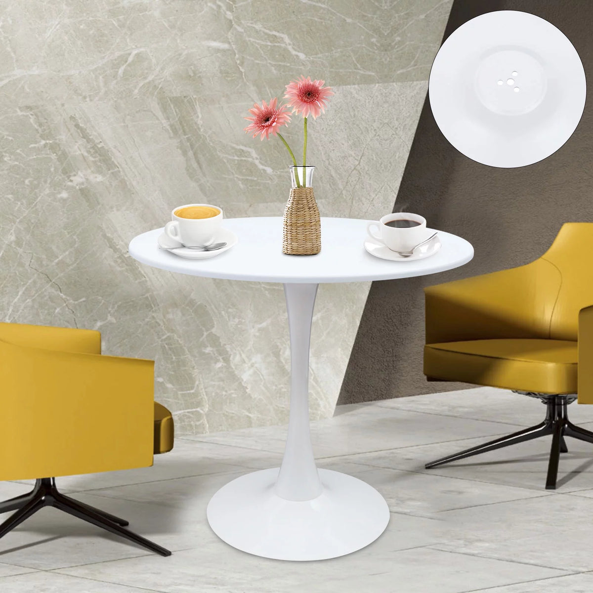White Round Dining Table G437413