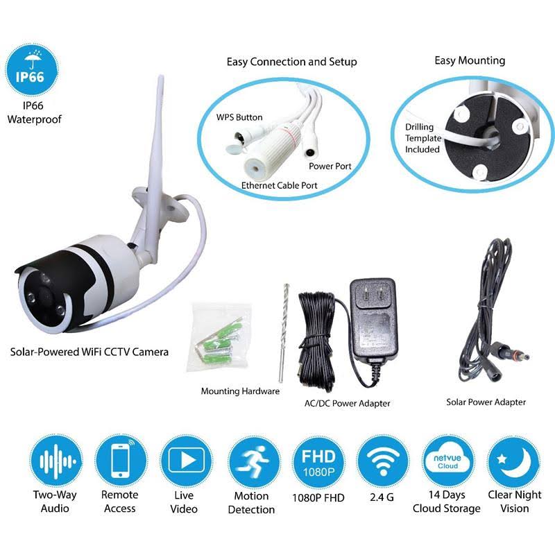70W 330WH Battery 1 WiFi Camera High Voltage Solar Panel in Silver V605