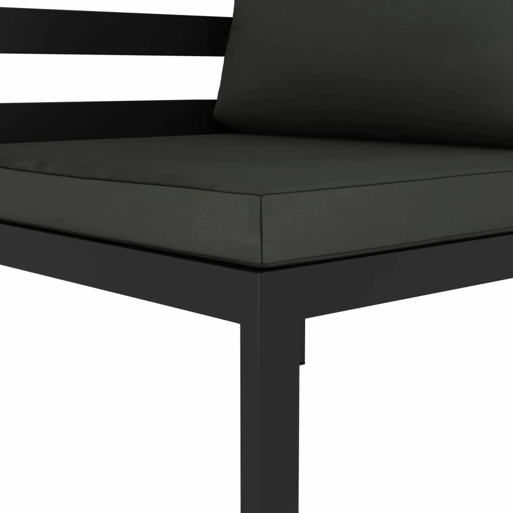 Anthracite Aluminum Sectional Corner Sofa with Cushions A6590