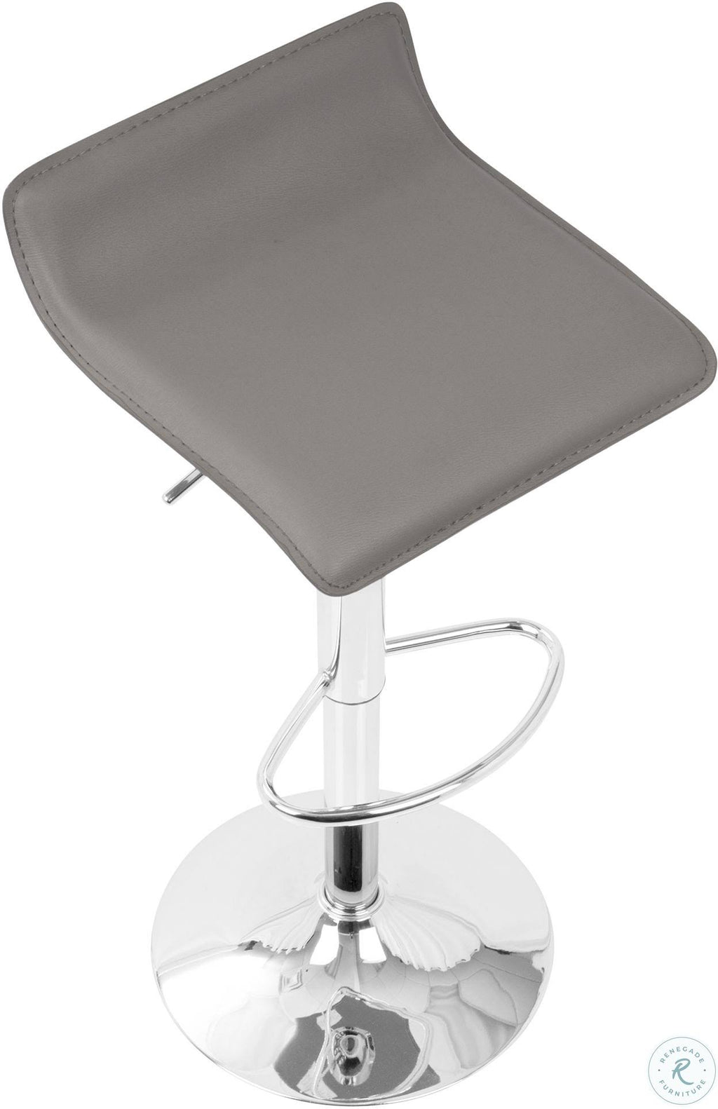 Grey Adjustable Barstool Set of 2 F426060