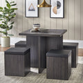 5-Piece Dining Set with Storage Ottoman U3823