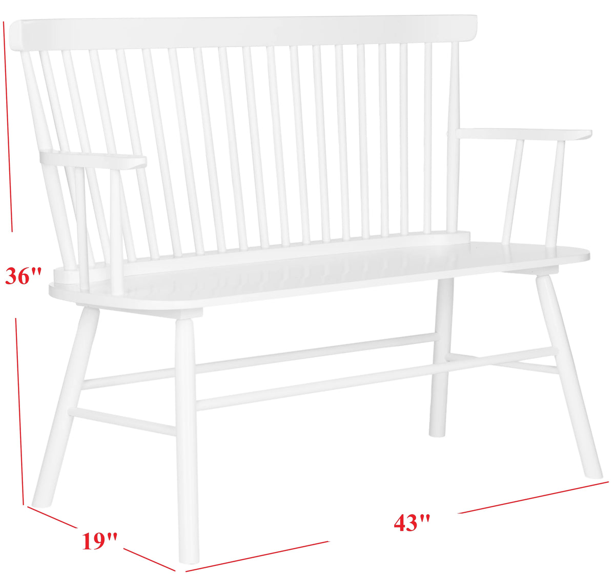 White Spindle back Settee P4928