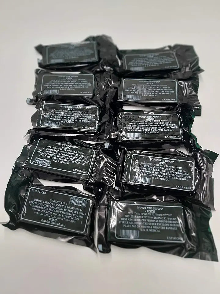 10 Pack Vacuum Seal Field Trauma Bandage Dressing I685718