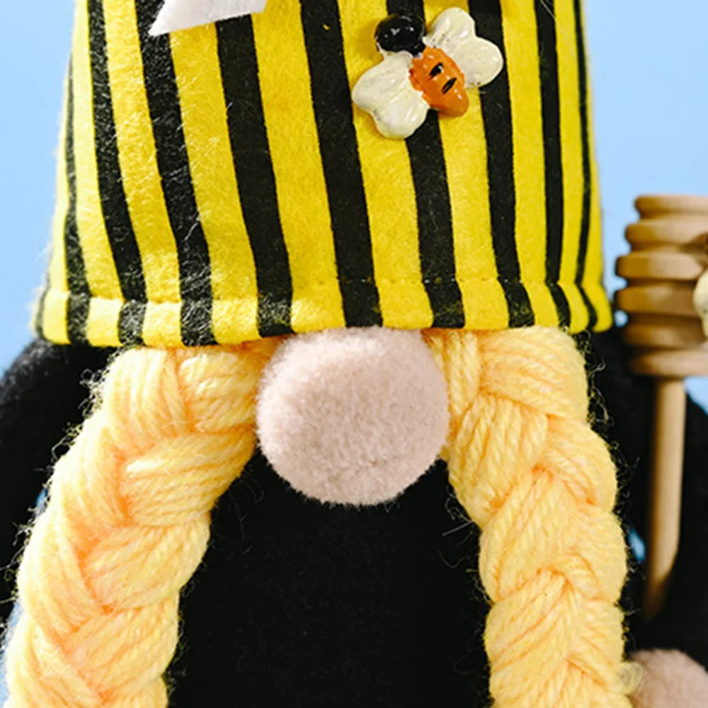 Yellow & Black Handmade Plush Gnome B536629