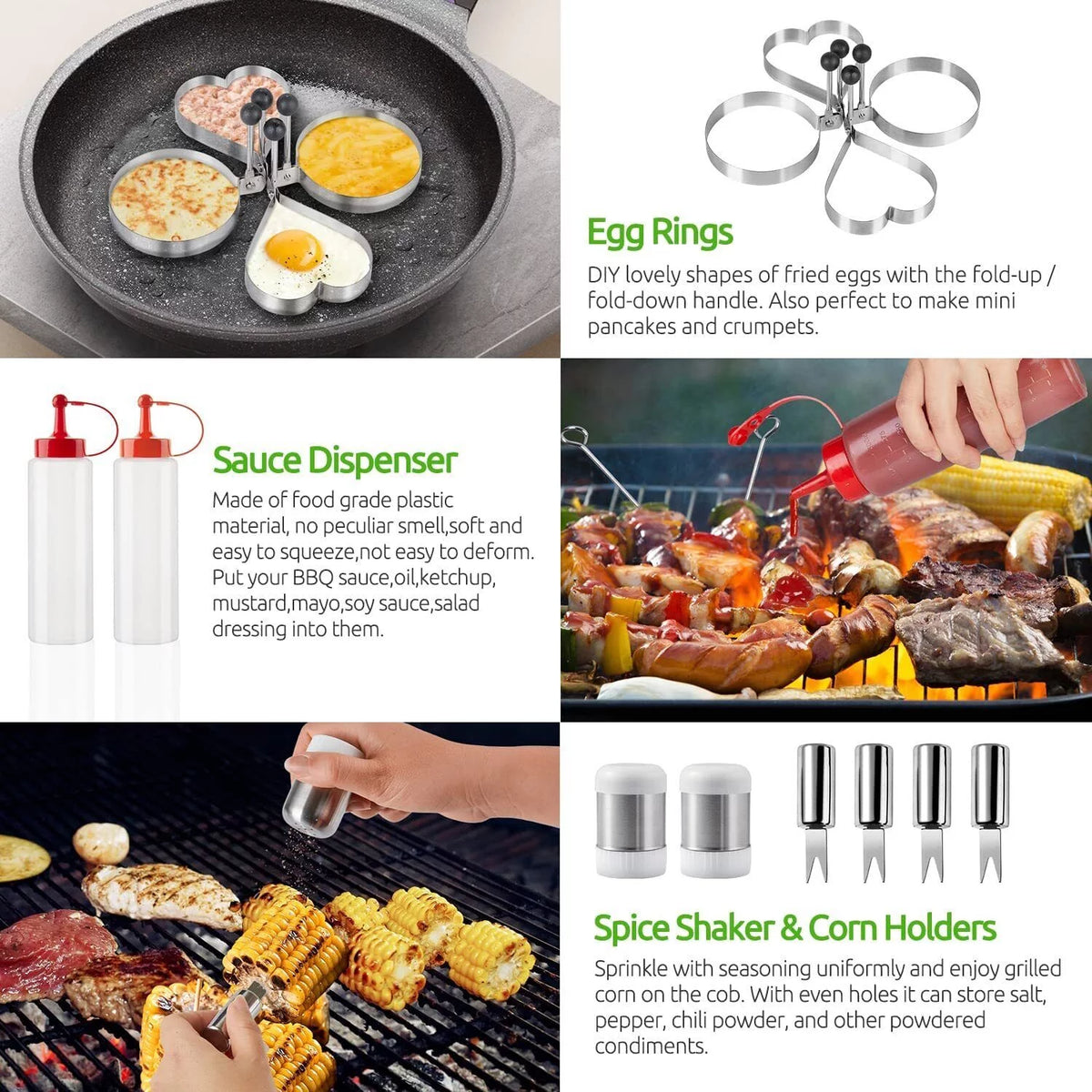 38 Pc Stainless Steel Griddle Accessories Kit with Carry Bag N623