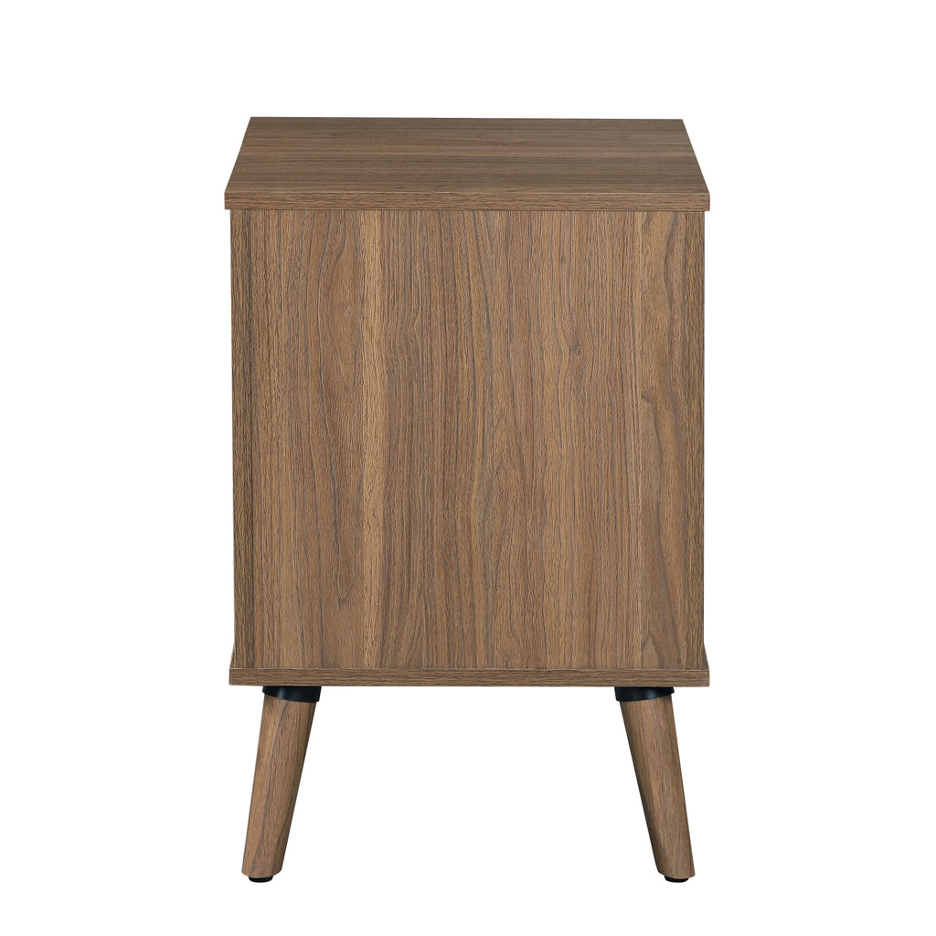 1 Drawer Brown Walnut Nightstand H415