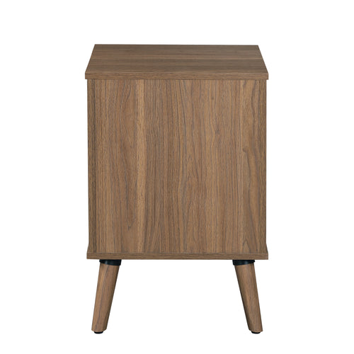 1 Drawer Brown Walnut Nightstand H415