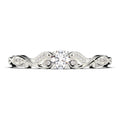0.75 Carat Round Cut Moissanite Engagement Ring in 10k Solid White Gold C55276